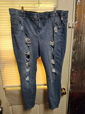 torrid Distressed Blue Denim Jeans